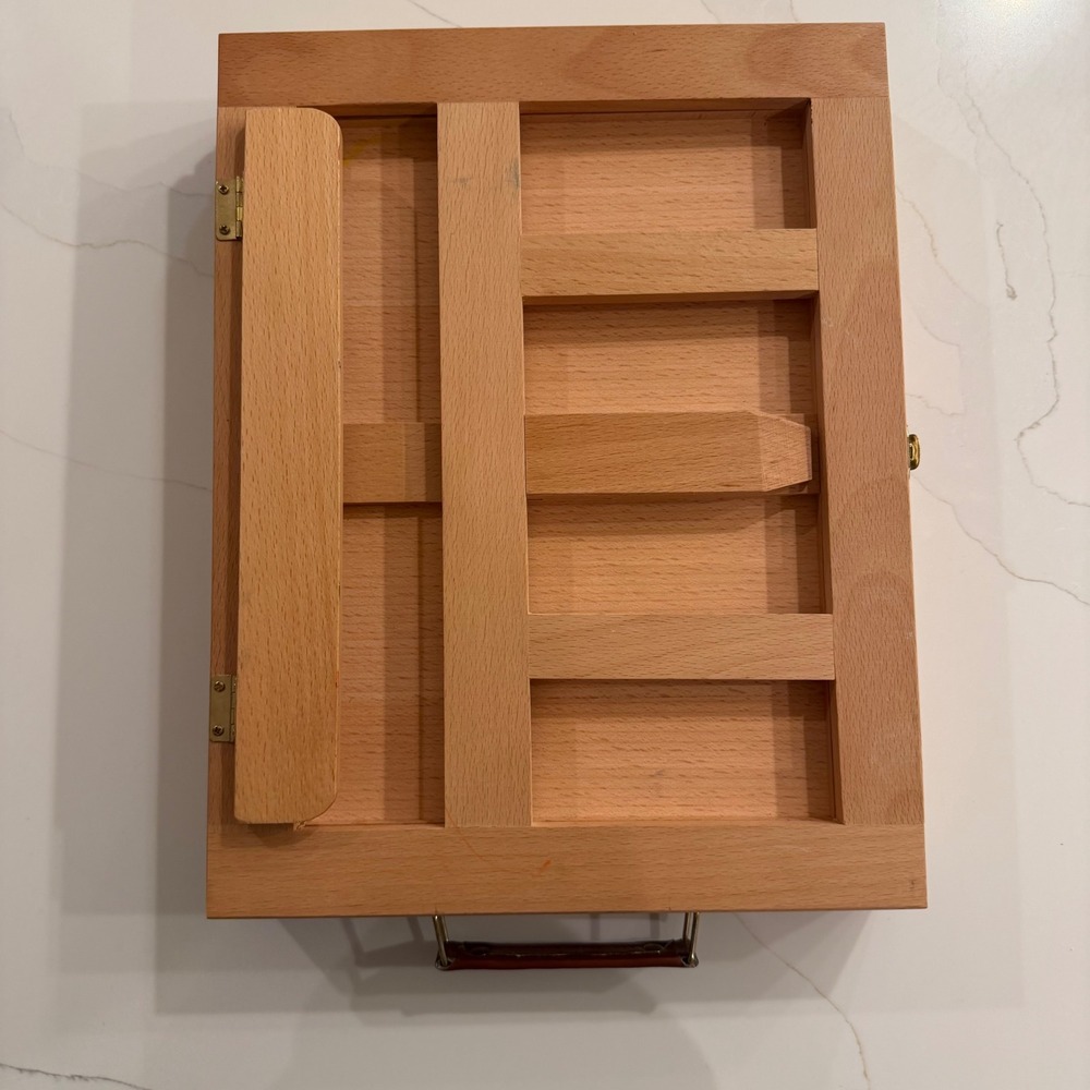 Portable Wooden Tabletop Easel Storage Sketch‎ Box Adjustable Artist Stand Case